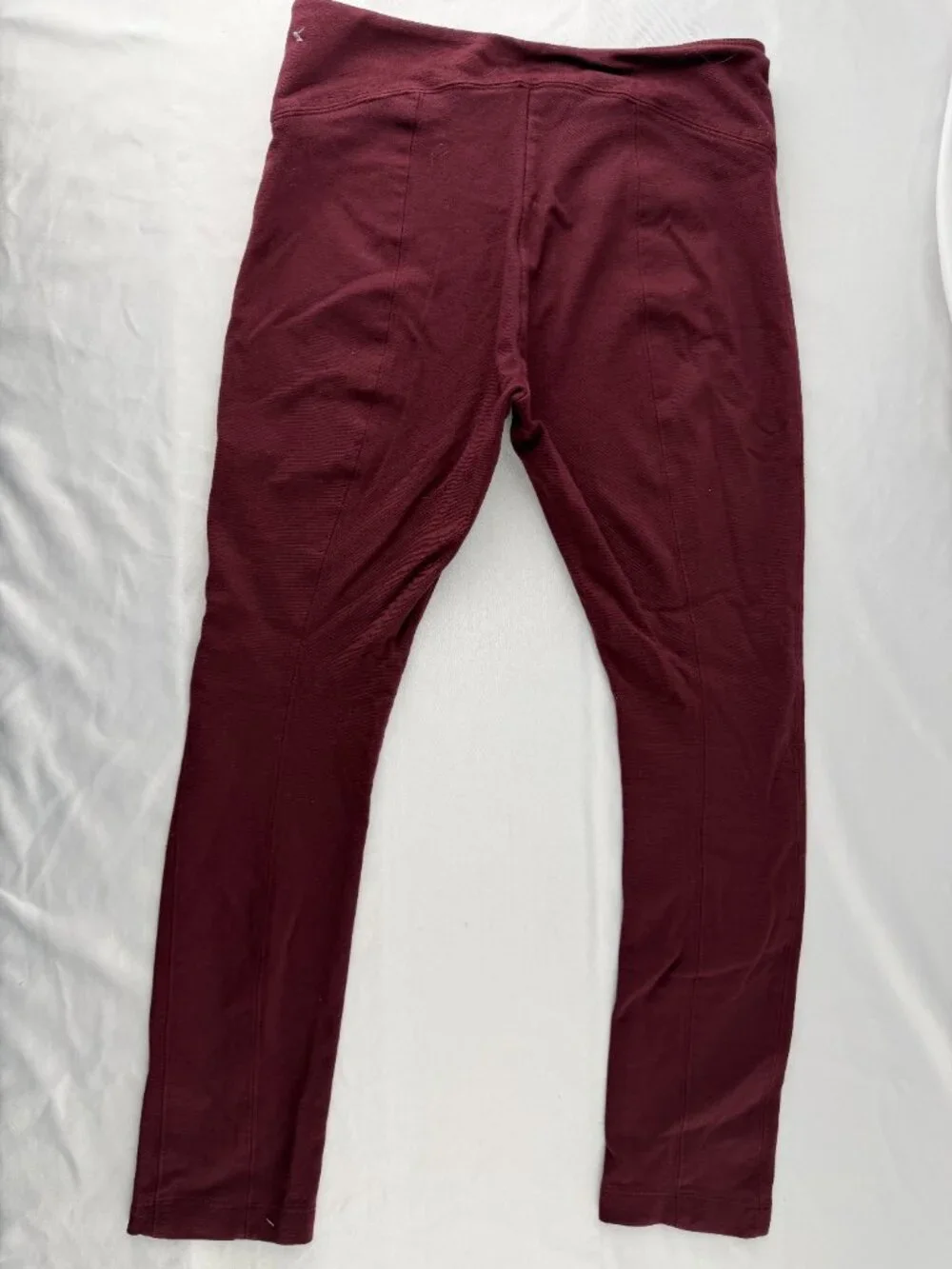 White House Black Market Burgundy Red Ponte Knit Leggings Pants Medium 32